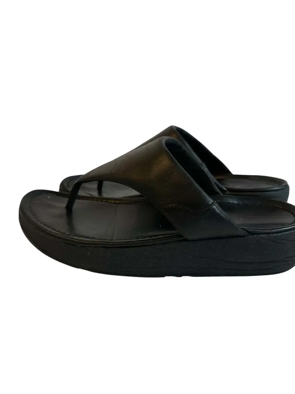 FitFlop Lulu Thong Platform Sandals Black Comfort Walking Women's Size 11